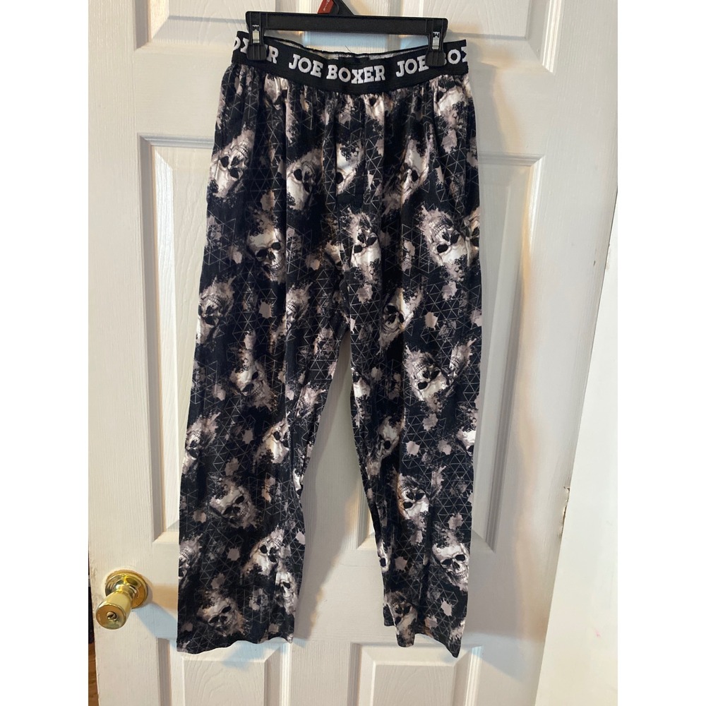 Joe Boxer Mens Skull Print Pajama Pants Black White Lounge Sleep Bottoms XL